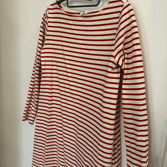 Samuji RED AND WHITE Striped Midi Dress - Picture 3 of 5